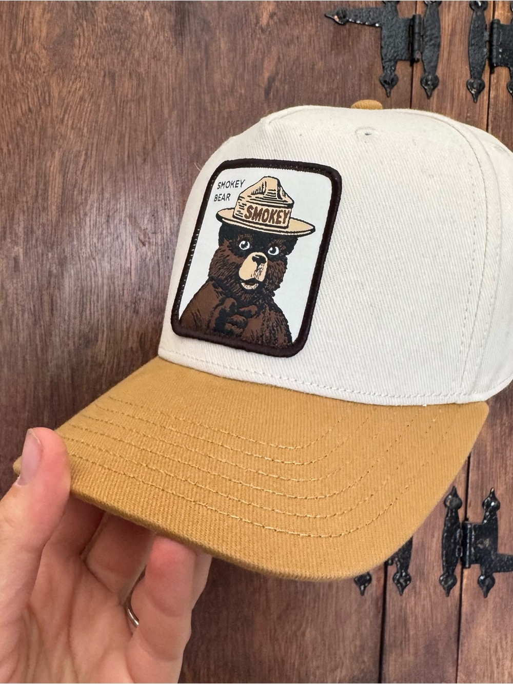 Smokey The Bear Patch Snapback Adjustable Hat By Mad Engine New With Tags